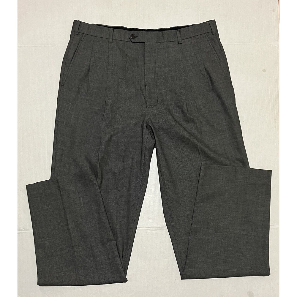 Brooks Brothers Men's Gray Silver Wool Dress Pants Size38 38X33